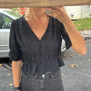 Urban Romantics | Size L | Black Women's Button Down Blouse